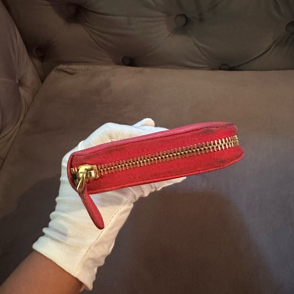 Prada Red Saffiano Leather Zip Around Wallet - Picture 7 of 17